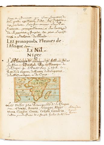 (MANUSCRIPT -- SCIENCES AND GEOGRAPHY.) [Traite et Abrece de la Geographie et des Sciences Physques et Naturelles].